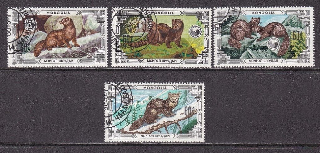 4819 - Mongolië michel 1772/1775 gestempeld , Edelmarter, Verzenden, Gestempeld, Oost-Azië