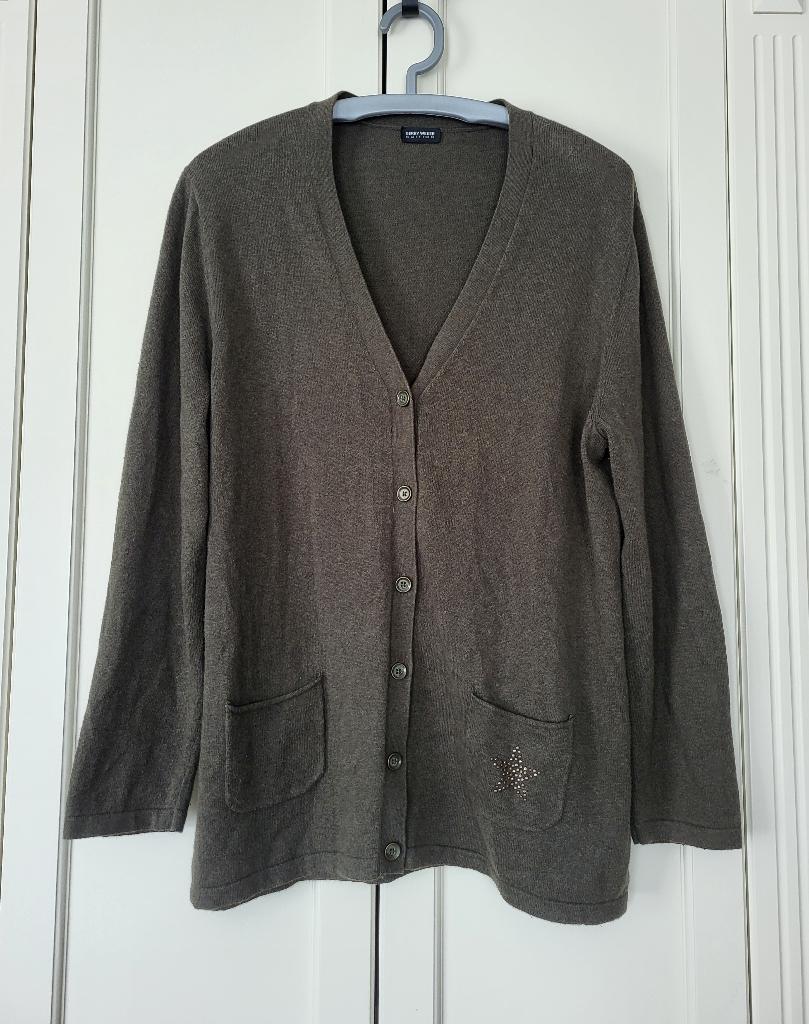 Gerry Weber vest, dungebreid, khaki, groen, maat 44, Maat 42/44 (L), Ophalen of Verzenden, Zo goed als nieuw, Gerry weber