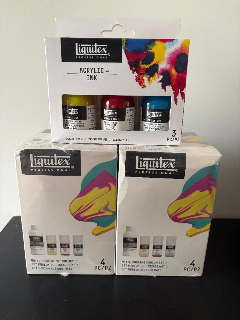 Liquitex Acryl Inkt & Matte Pouring Medium Sets - Nieuw, Ophalen of Verzenden, Nieuw, Acrylverf