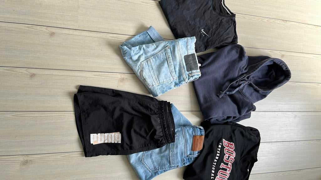 164 170 176 jongens pakket set zomer korte broek jeans top, Ophalen of Verzenden, Zo goed als nieuw, Maat 164