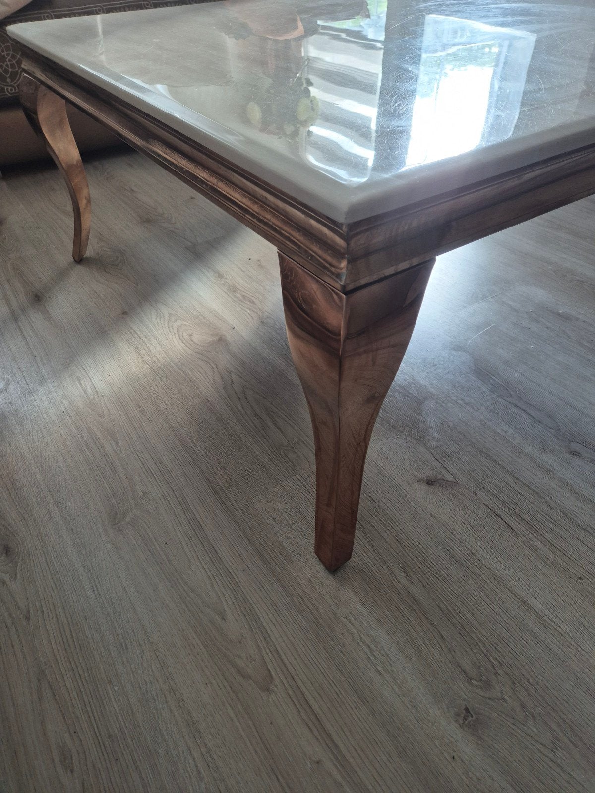 Salontafel en dressoir van echt marmer en steen, Overige materialen, Gebruikt, 100 tot 150 cm, 150 tot 200 cm
