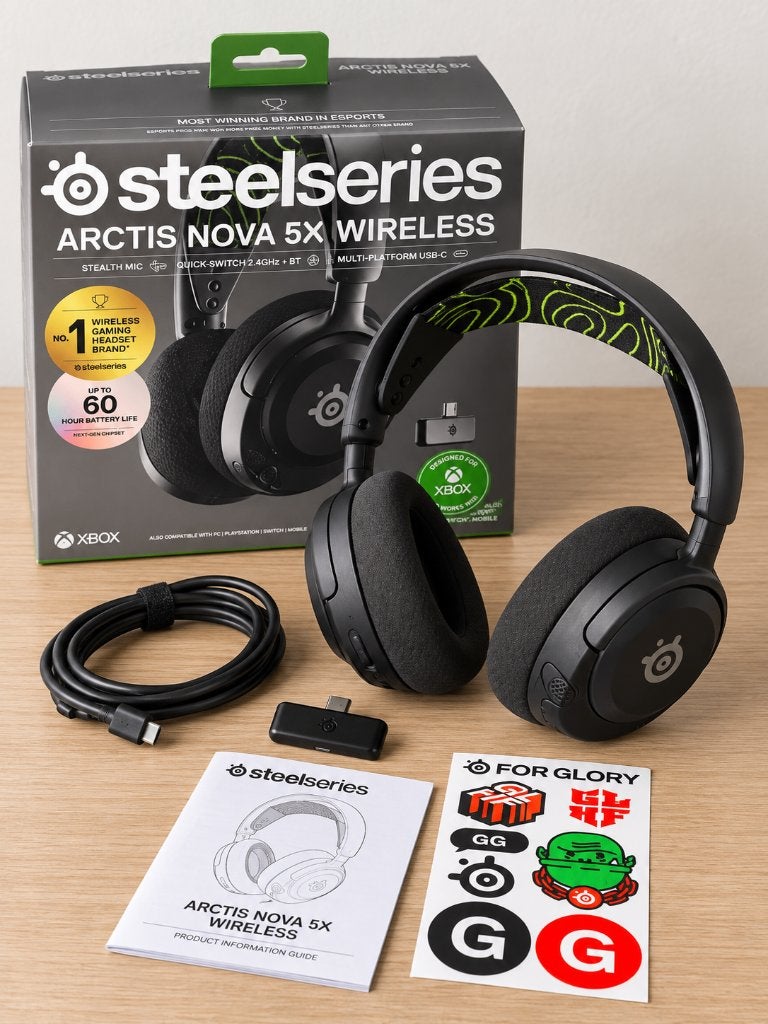 SteelSeries Arctis Nova 5X | Xbox PS5 PC iPhone Android, Computers en Software, Ophalen, Draadloos, Gaming headset, Zo goed als nieuw