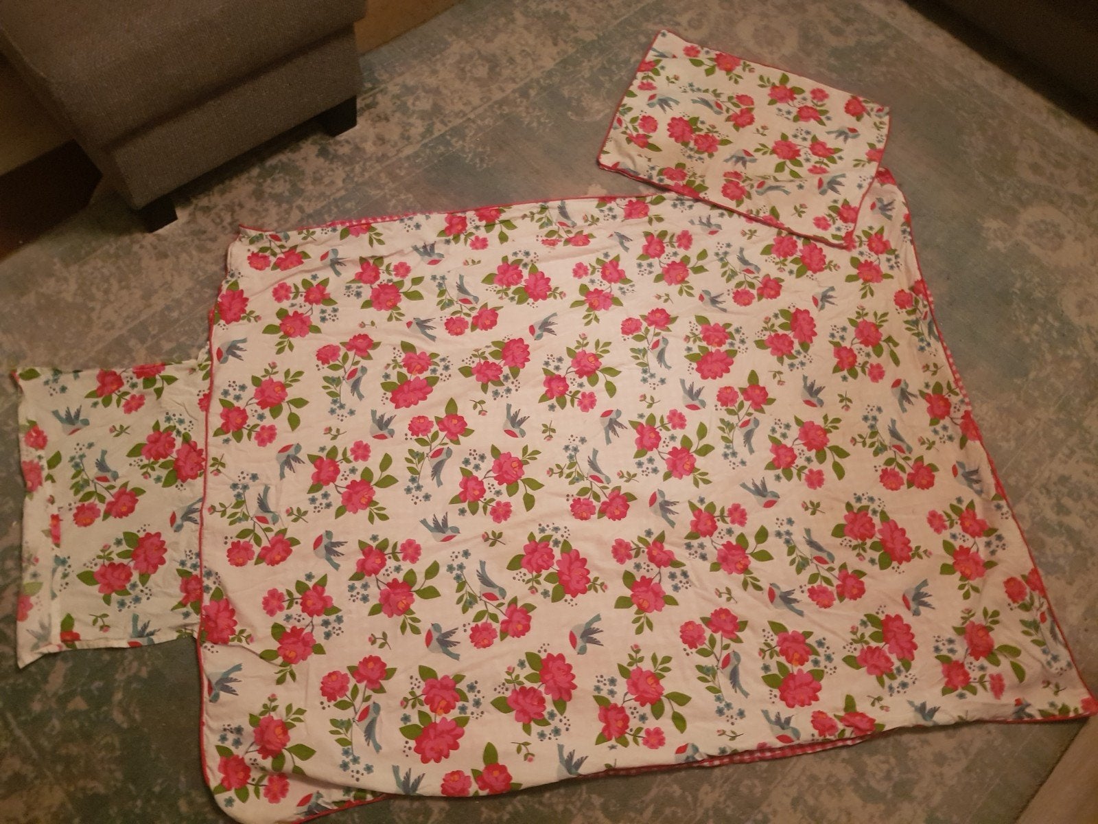 2 Dekbedovertrek setjes meisje roze bloemen blokken hert 🌸, Eenpersoons, Dekbedovertrek, Ophalen of Verzenden, Zo goed als nieuw