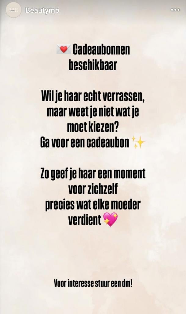 Cadeaubon nagel en of wenkbrauwen waarde zelf bepalen, Ophalen of Verzenden, Nieuw, Overige typen
