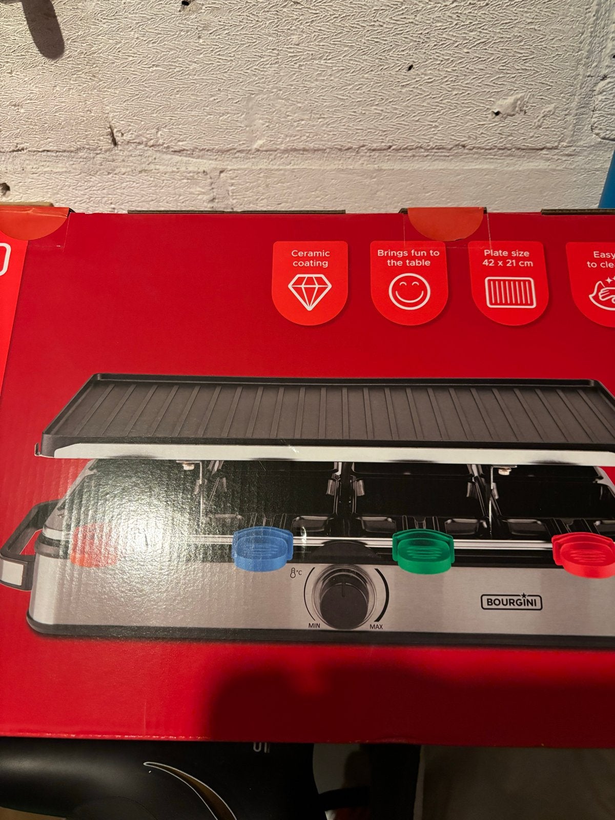 Bourgini Gourmetstel Raclette Grill 8P Pure - Nieuw, Ophalen, Nieuw, 8 personen of meer
