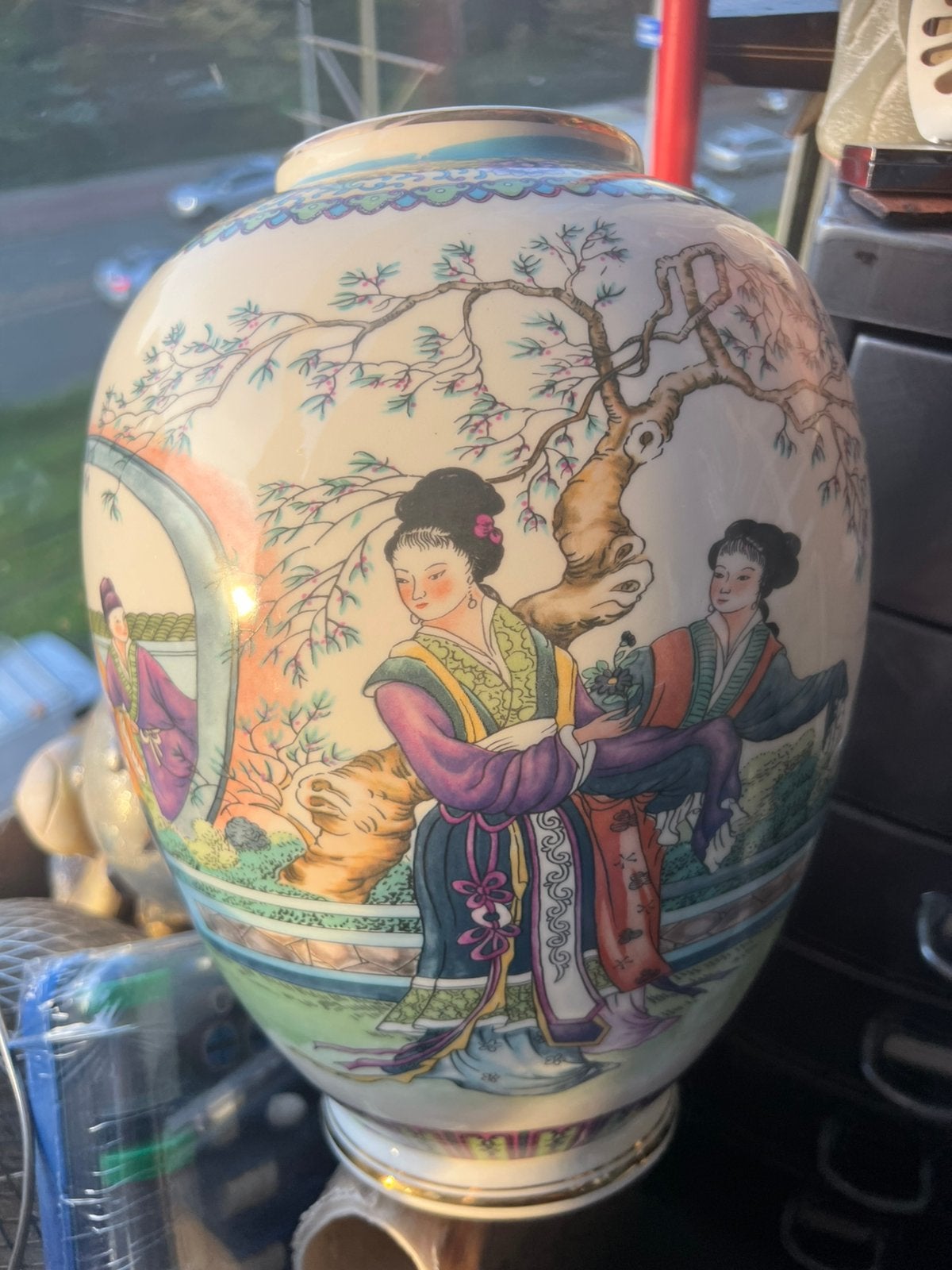 Antieke chinese japanse vaas gesigneerd, Antiek en Kunst, Ophalen of Verzenden