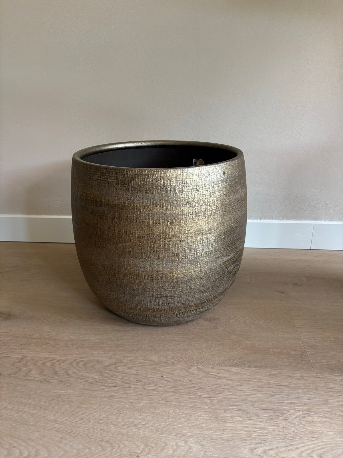 Gouden Keramische Bloempot 36x36 cm, Ophalen, Overige materialen, Minder dan 60 cm, Rond