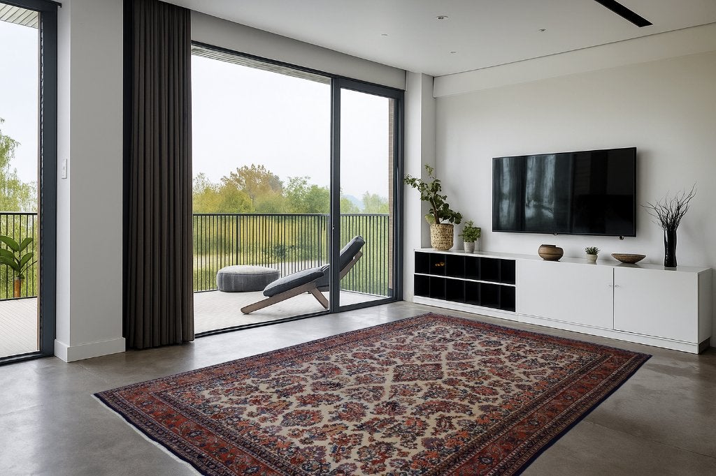Perzisch tapijt - Sarouk - 355 x 247 cm - Handgeknoopt, Antiek - Klassiek - Modern - Eclectisch, -, -, Bruin