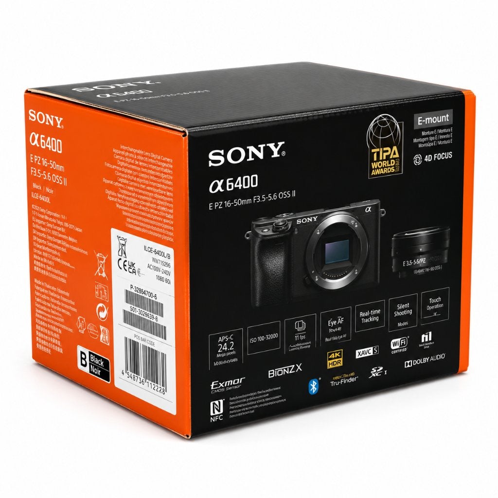 Sony A6400 + 16-50mm lens - APS-C Systeemcamera Zwart | ZGAN, ., Ophalen of Verzenden, Zo goed als nieuw, .