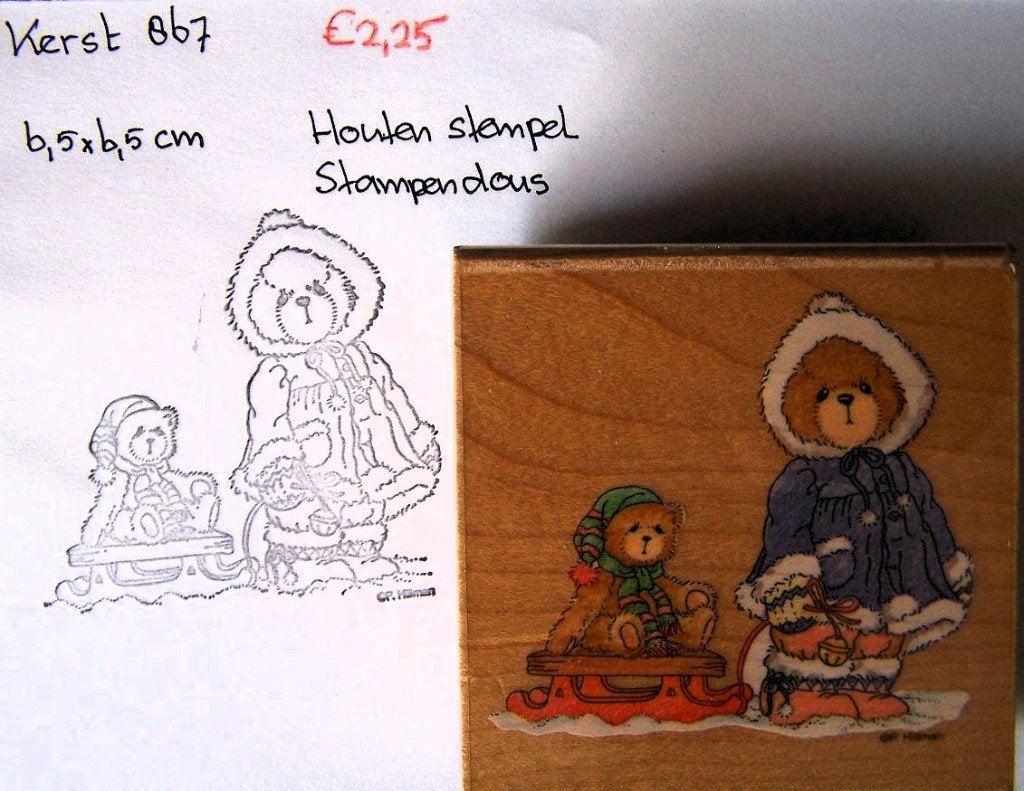 Kerst 867 Houten stempel, Ophalen of Verzenden, Gebruikt, Houten stempel