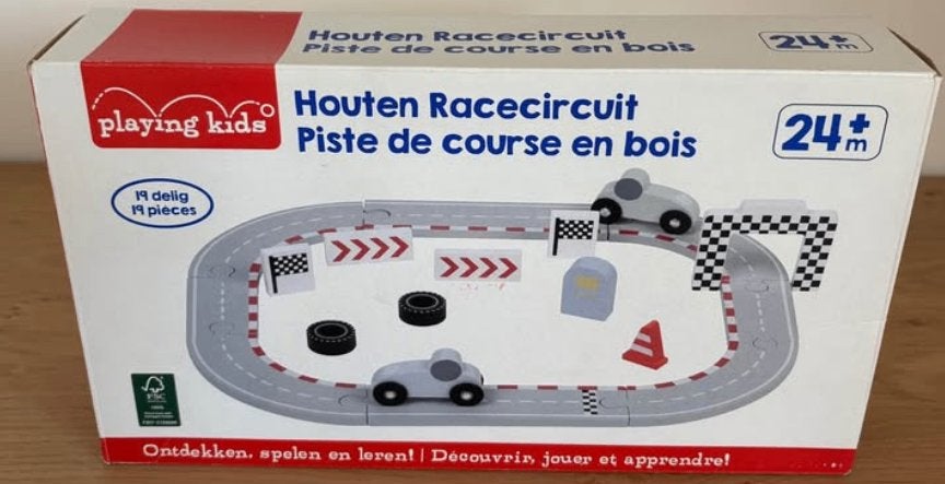 Playing Kids - Houten racecircuit - nieuw -, Ophalen of Verzenden, Nieuw, Handmatig, Overige merken