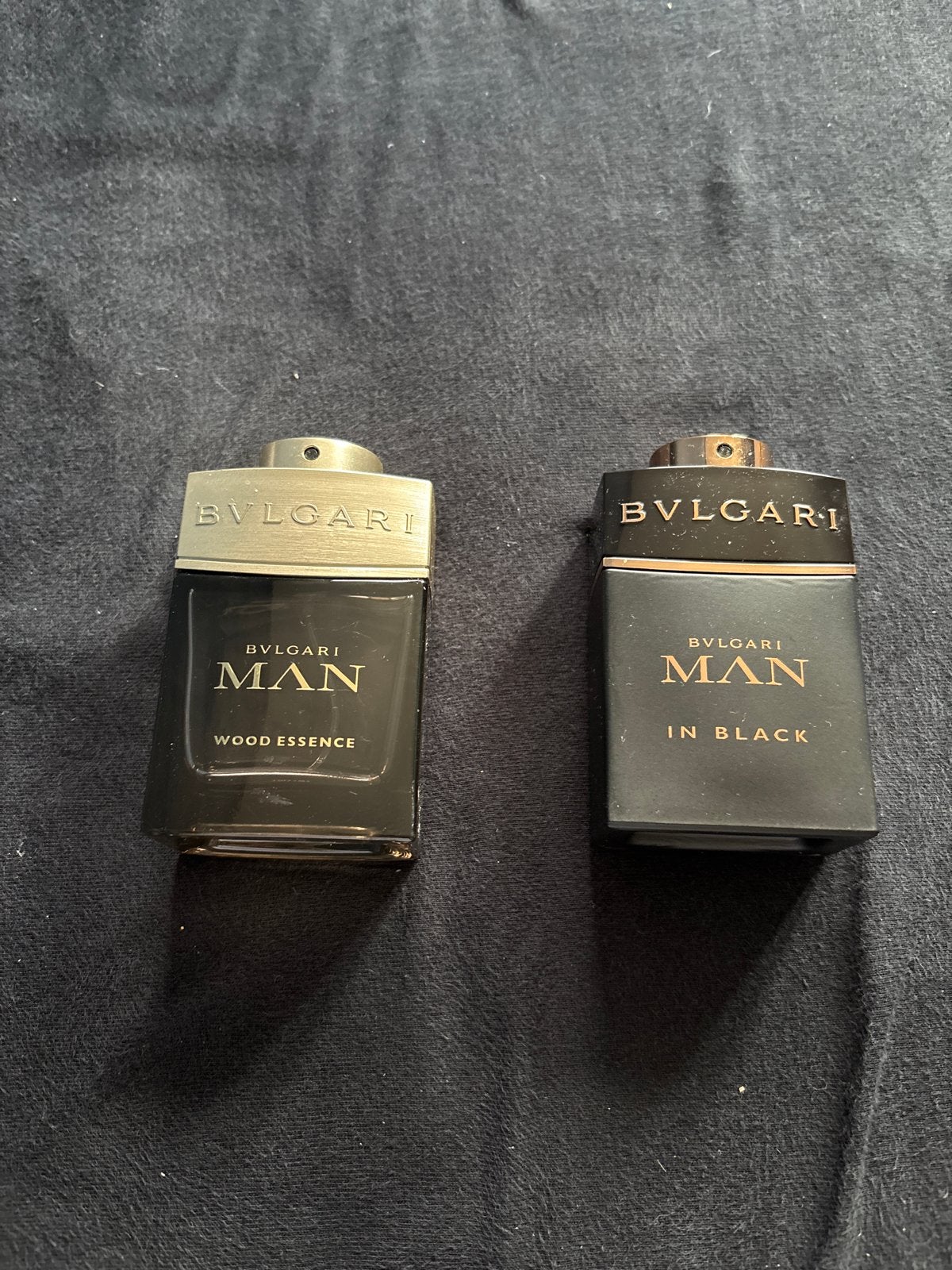 2 lege Bvlgari Man parfumflesjes - Wood Essence & In Black, Ophalen of Verzenden, Gebruikt