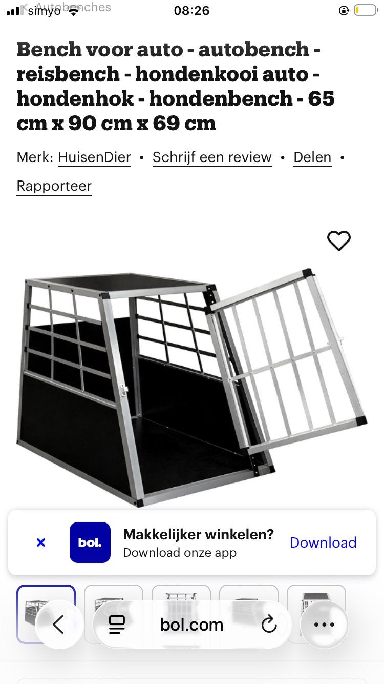 Hondentransportbox/bench, Dieren en Toebehoren, Ophalen, Zo goed als nieuw, Minder dan 75 cm, Minder dan 65 cm