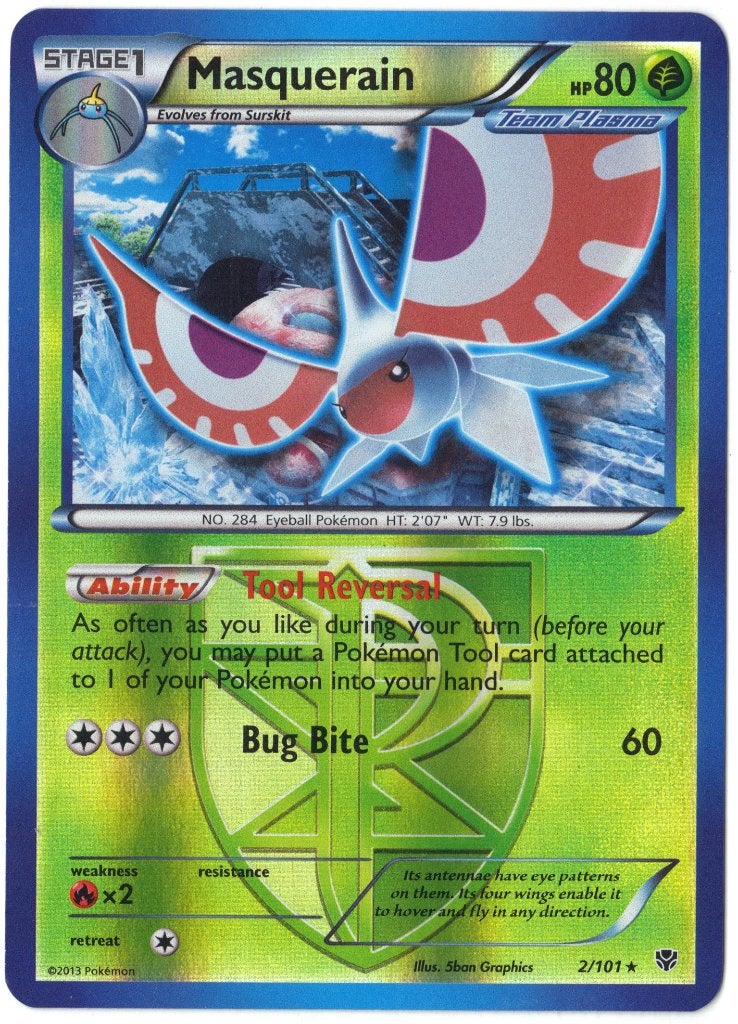 Plasma Blast,  Masquerain [reverse] 2/101, Verzenden, Nieuw, Losse kaart