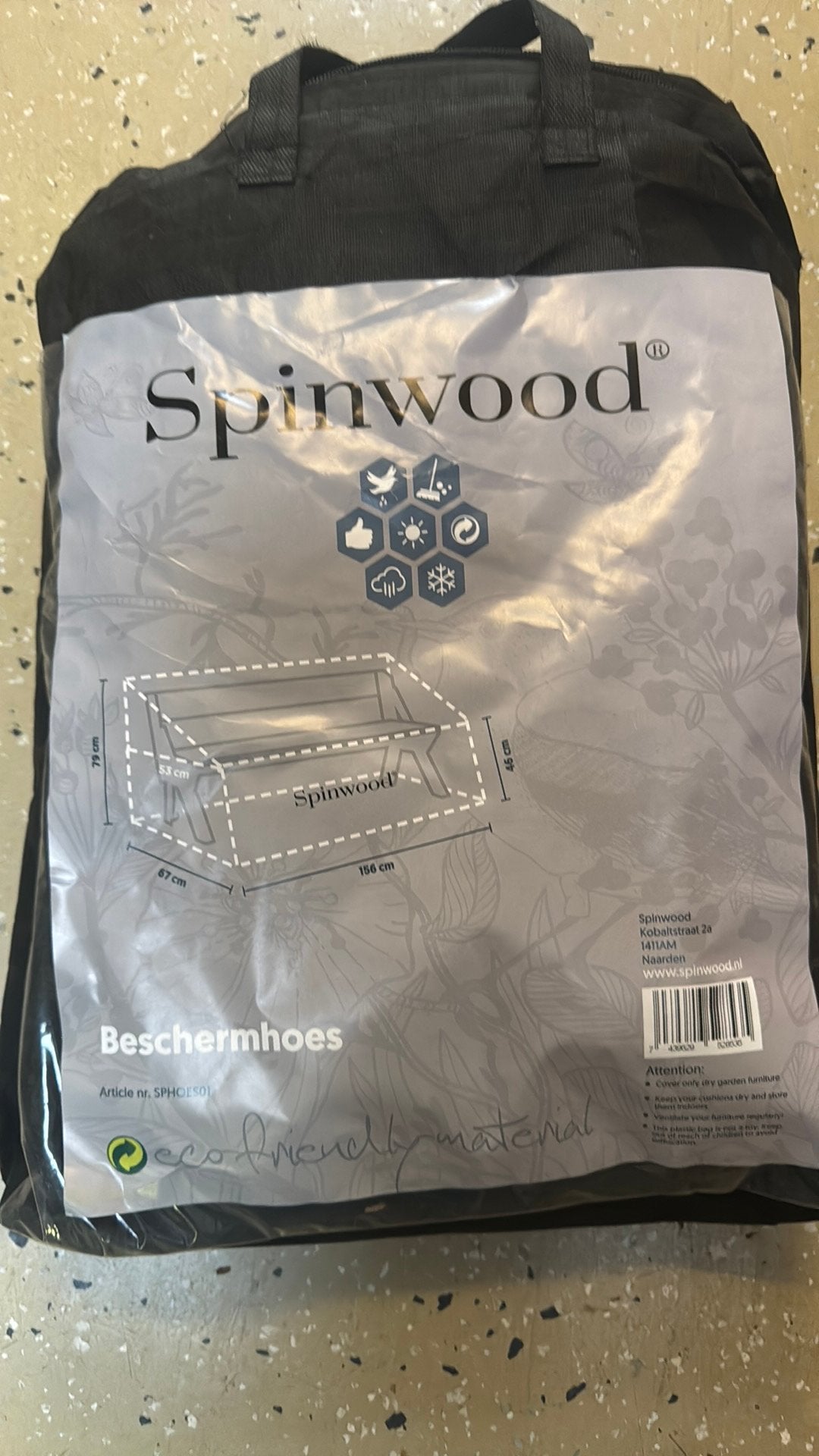 Spinwood klapbank hoes zwart, Ophalen of Verzenden, Zo goed als nieuw