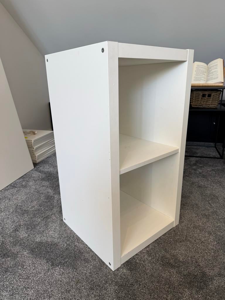 Witte kubus kast met 2 vakken - IKEA KALLAX stijl, Ophalen, Zo goed als nieuw