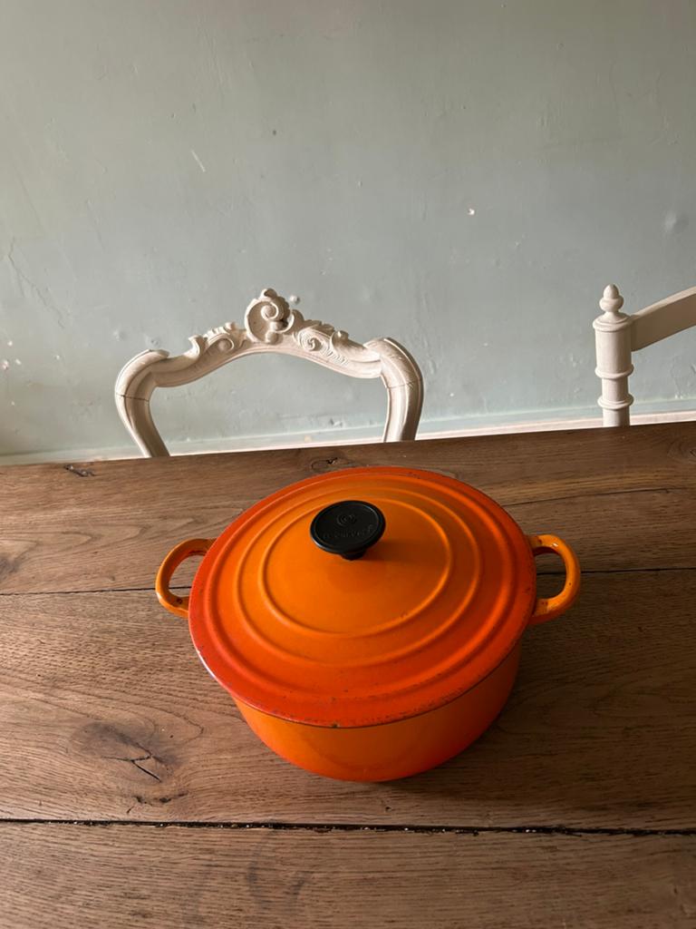 Le Creuset gietijzeren pan, Ophalen of Verzenden, Zo goed als nieuw, Gietijzer, Koekenpan of Braadpan