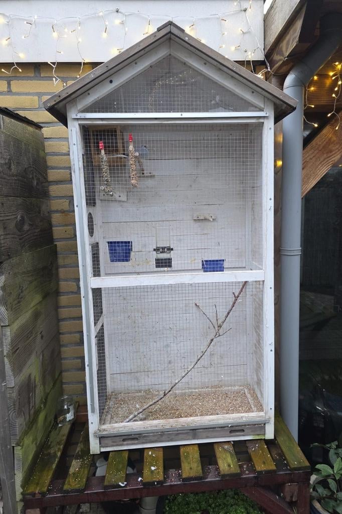 Mooi vogelhok, Dieren en Toebehoren, Vogels | Hokken en Kooien, Ophalen, Gebruikt, Hout, Vogelkooi