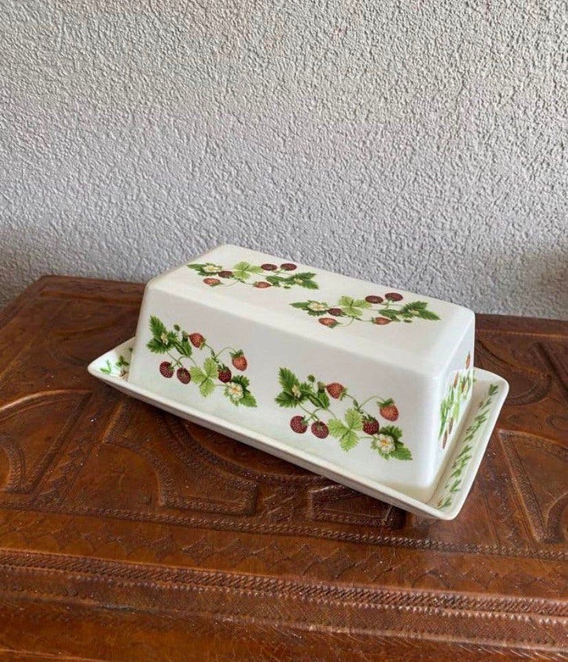 Charmante Portmeirion Botervloot – Summer Strawberries, Ophalen of Verzenden, Gebruikt, Porselein, Overige typen