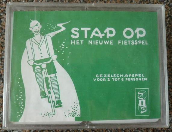 STAP OP, fietsspel, oude SIO uitgave+spelregels cycling game, Ophalen of Verzenden, Zo goed als nieuw, Sio