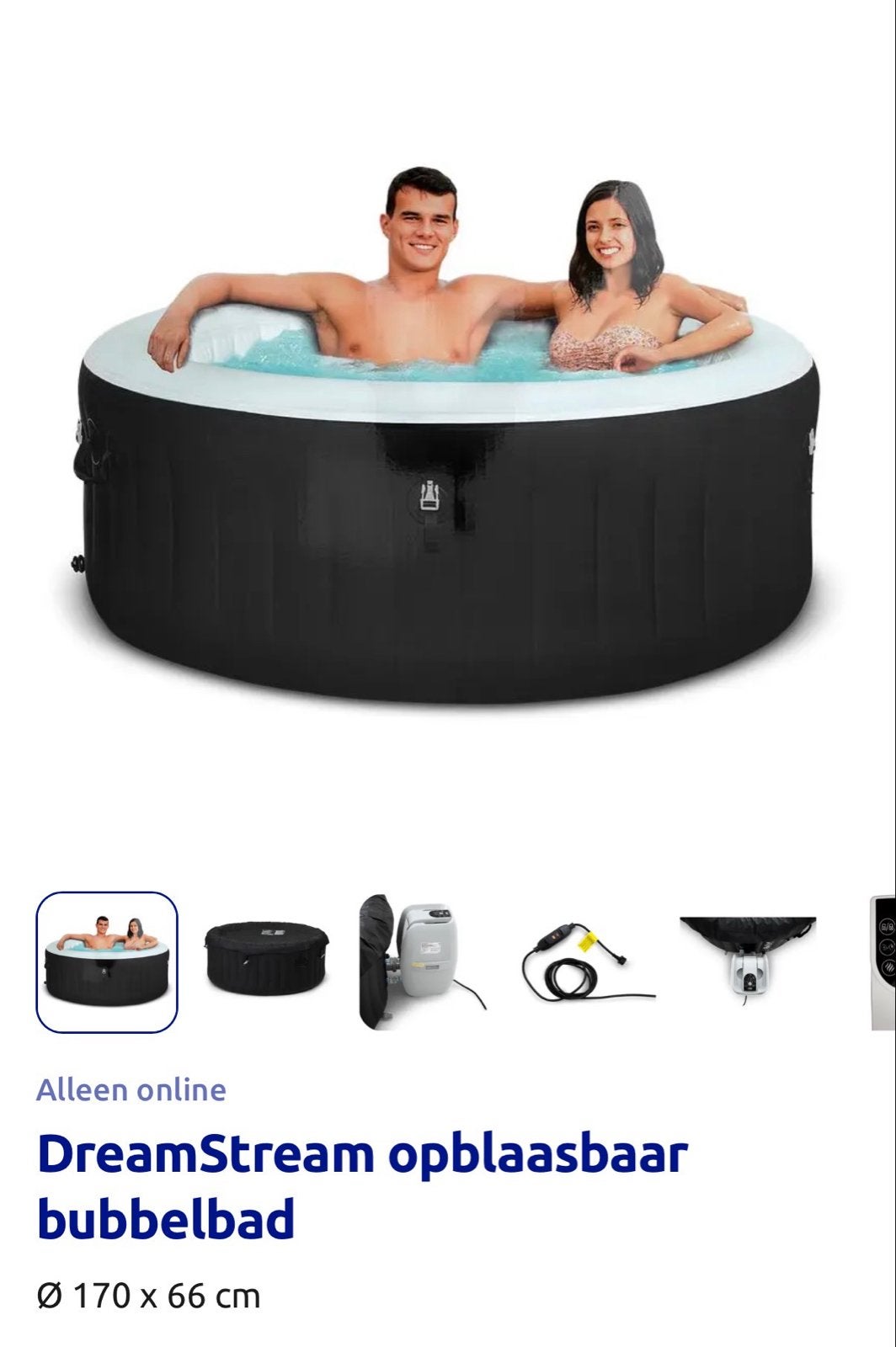 DreamStream Lay-Z spa opblaasbaar bubbelbad, Ophalen, Gebruikt, Minder dan 80 cm, Opblaaszwembad