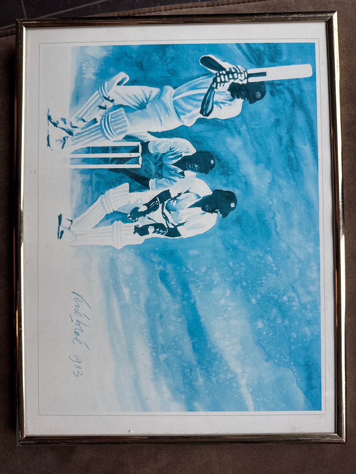 René Broné - The World of Sports - Cricket Print 1983, Ophalen of Verzenden, Print, Print/reproductie, Gesigneerd