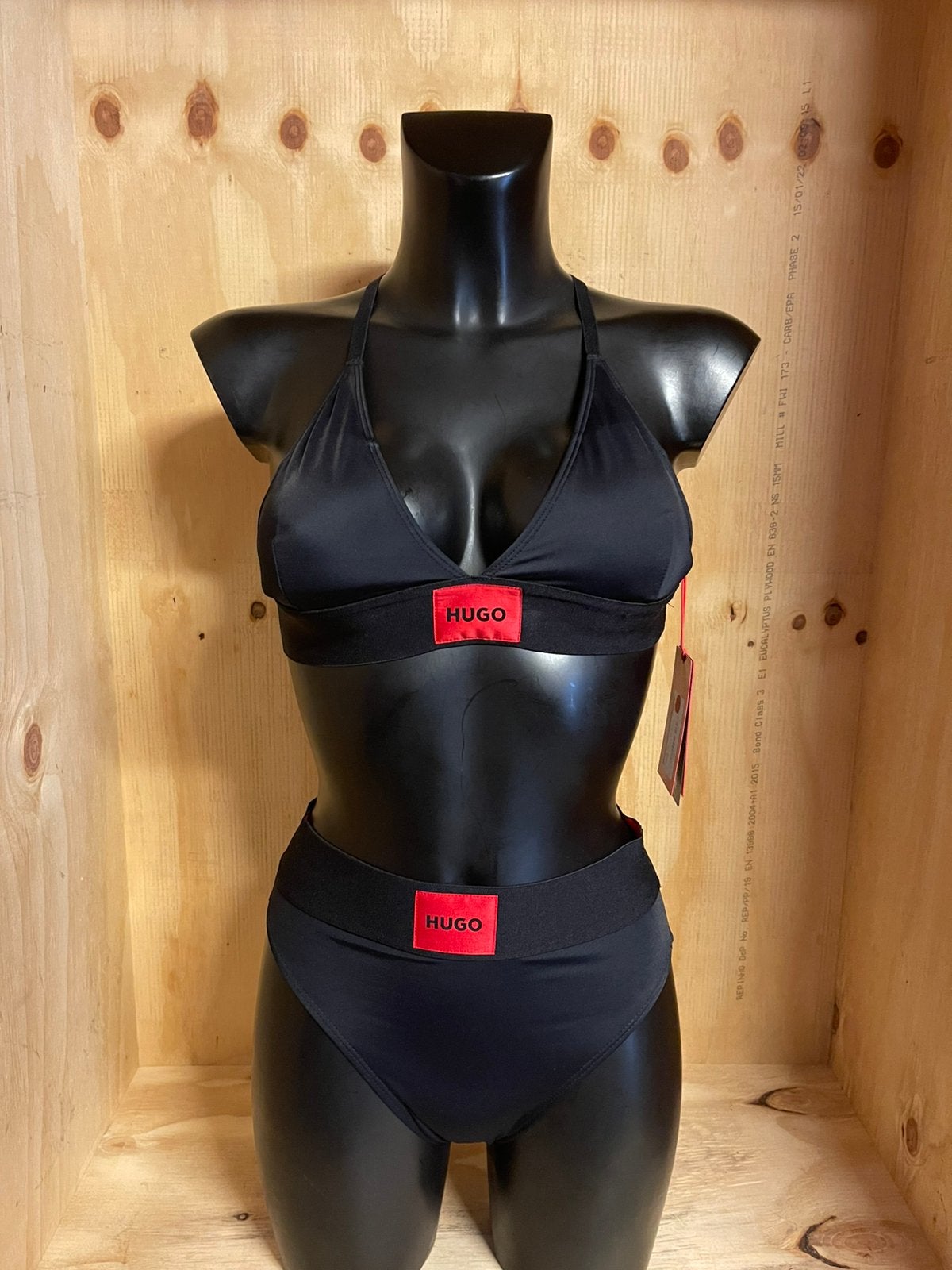 Hugo boss bikini  maat s triangel red label, Verzenden, Nieuw, Zwart, Bikini