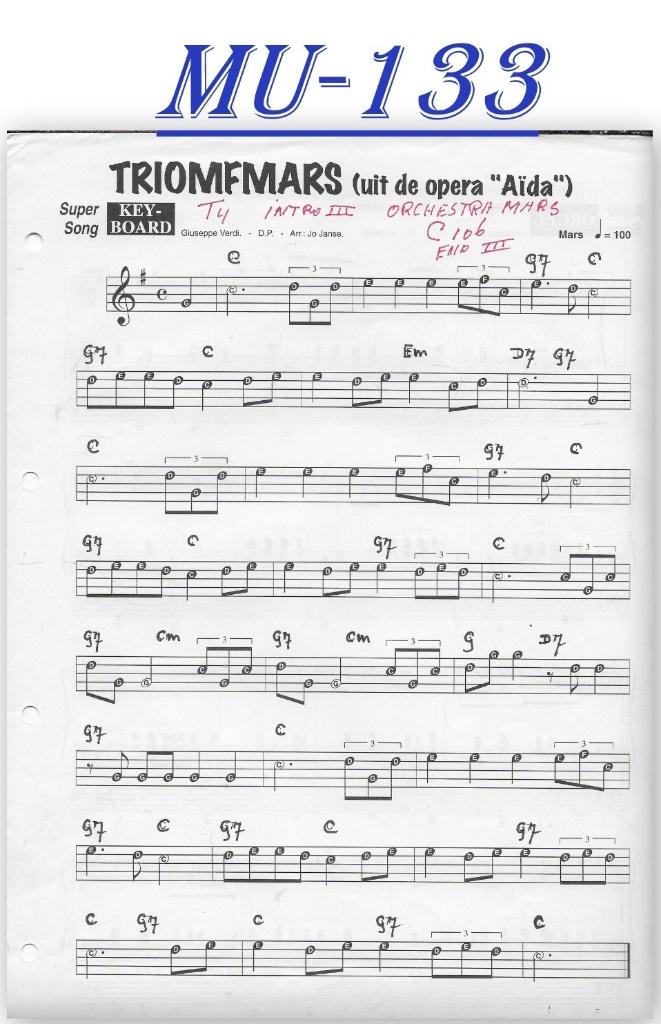 Muz133 Bladmuziek Super song: Triomfmars uit de opera Aïda, Gebruikt, Ophalen of Verzenden, Keyboard, Artiest of Componist