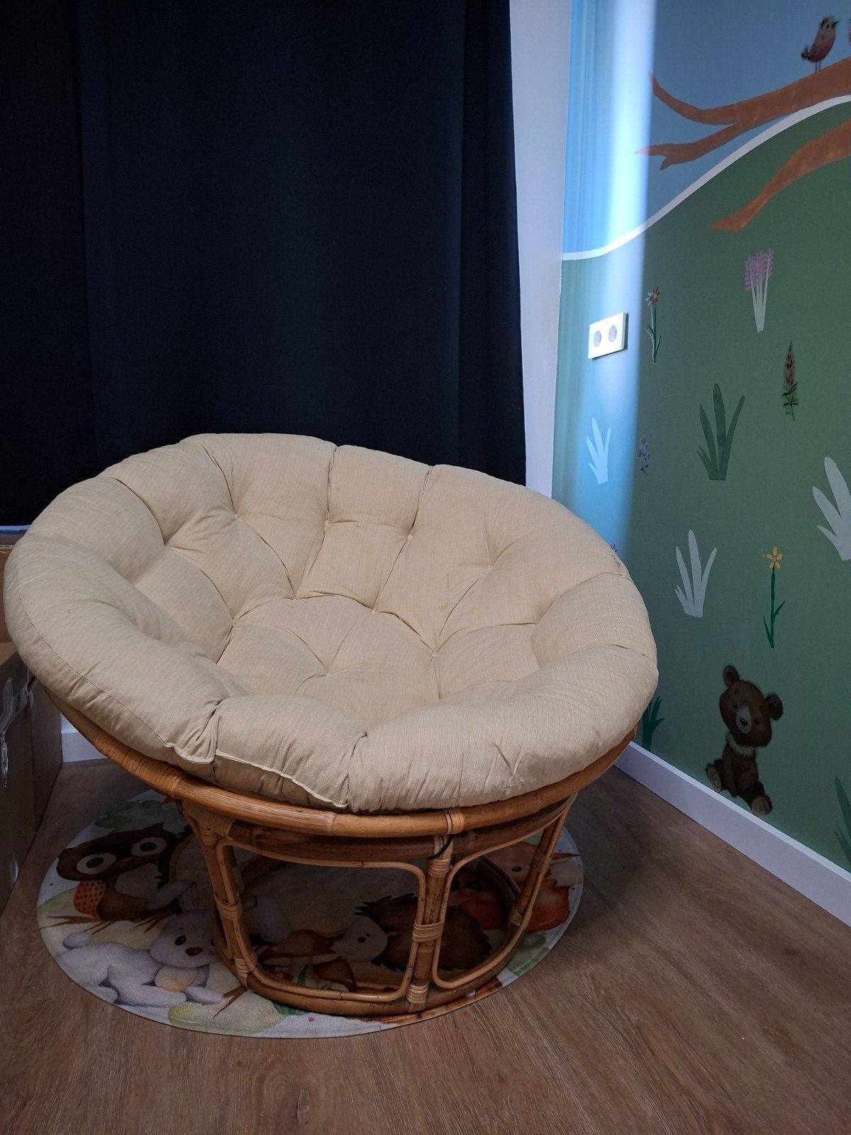 Papasan stoel met kussen, Ophalen, Gebruikt, Overige kleuren, Riet of Rotan
