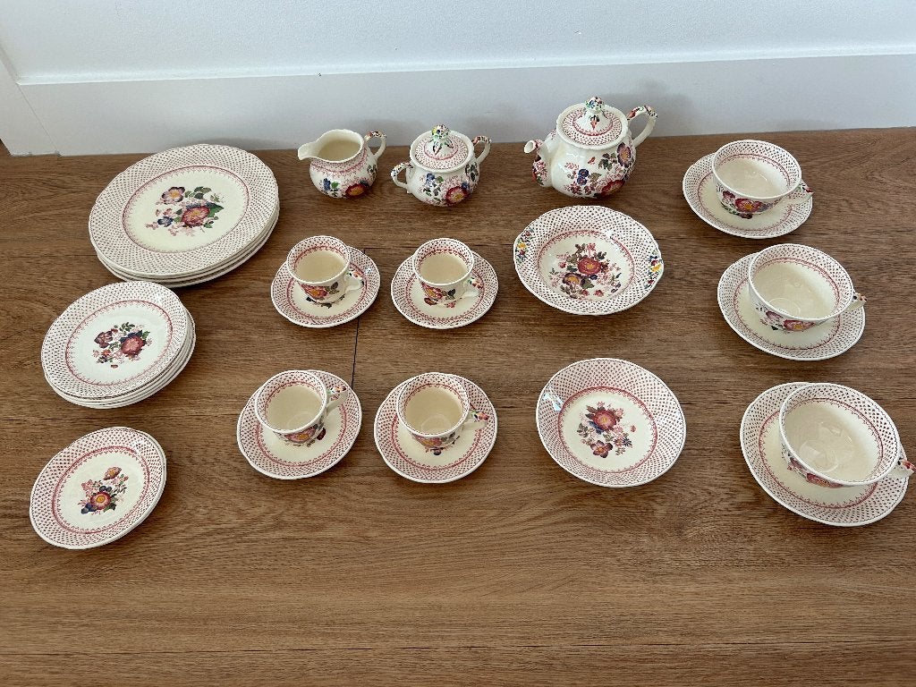 Engels theeservies Mason’s Ironstone 'Paynsley' – Uitgebreid, Huis en Inrichting, Ophalen, Gebruikt, Overige stijlen, Aardewerk