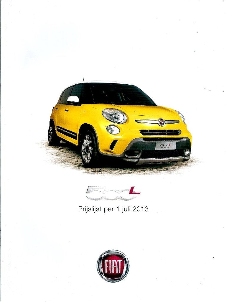 Brochure Fiat 500L 2013, Ophalen of Verzenden, Gelezen, Overige merken