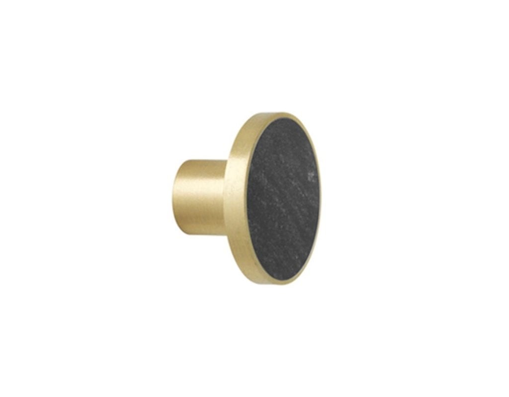 Ferm Living Hook stone large black marble 2 stuks, Ophalen of Verzenden, Nieuw, Zwart, Handdoekhaak