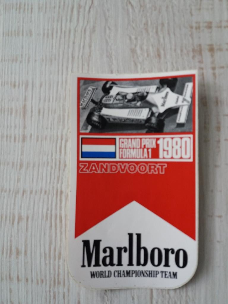 sticker Marlboro GRAND PRIX FORMULA 1 1980 ZANDVOORT, Verzamelen, Ophalen of Verzenden, Zo goed als nieuw, Sport