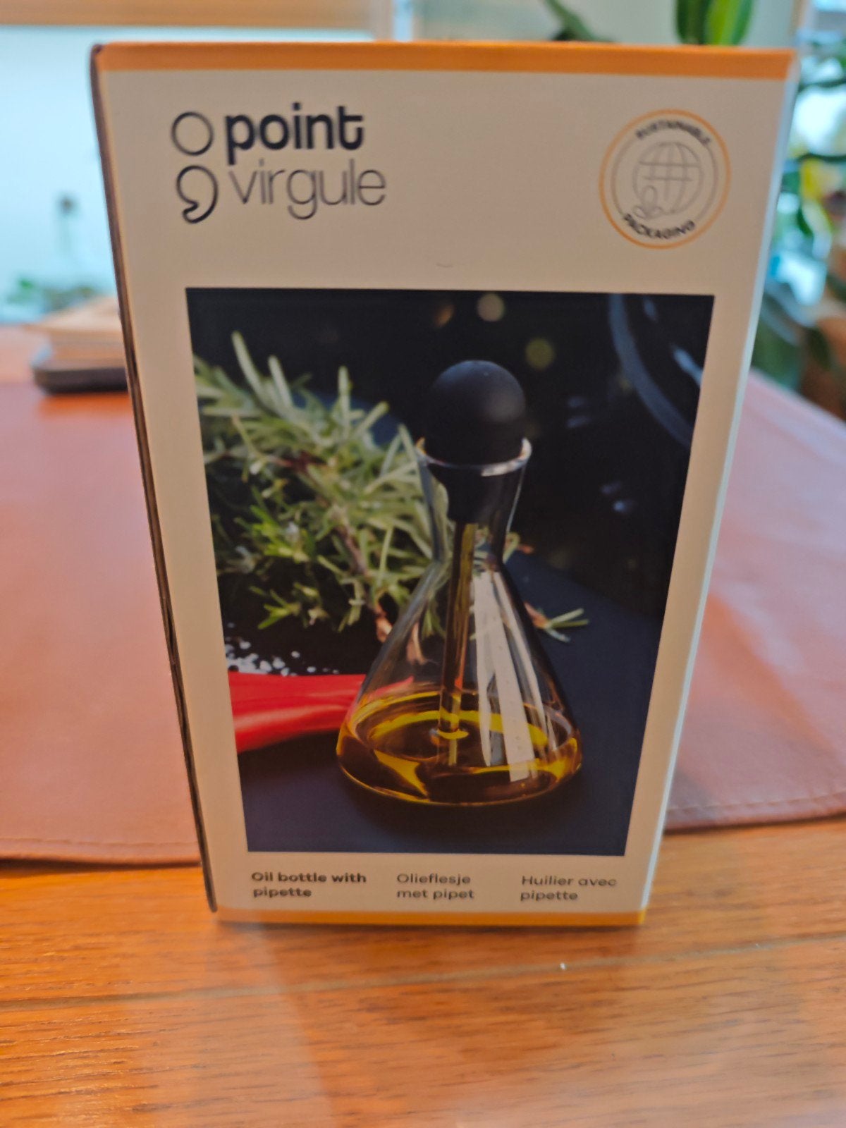 Glazen olieflesje met pipet - Point Virgule, Nieuw, Ophalen of Verzenden, Overige merken, Glas