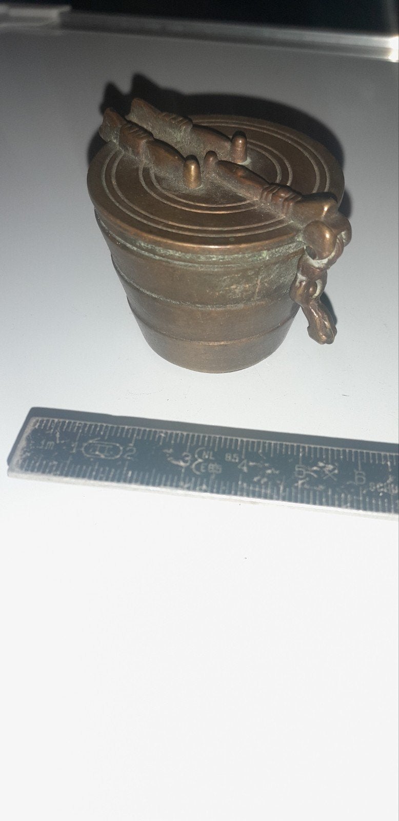 Antieke bronzen sluitgewichtenset - 5cm diameter, Ophalen of Verzenden