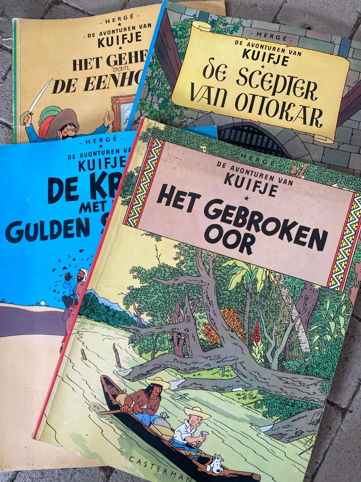 Kuifje stripboeken - Het Gebroken Oor, De Krab, Scepter, Een, Meerdere stripboeken, Ophalen of Verzenden, Gelezen