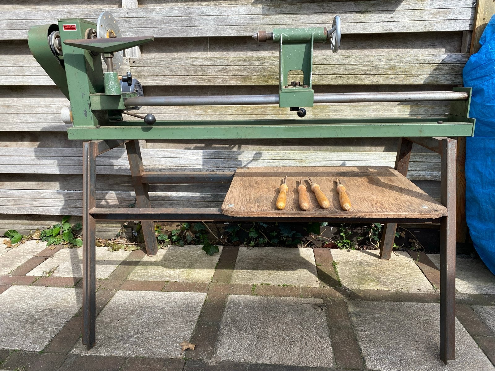 LMS Houtdraaibank 1mtr met 4 beitels, Ophalen, Gebruikt, Houtdraaibank, 1000 mm of meer