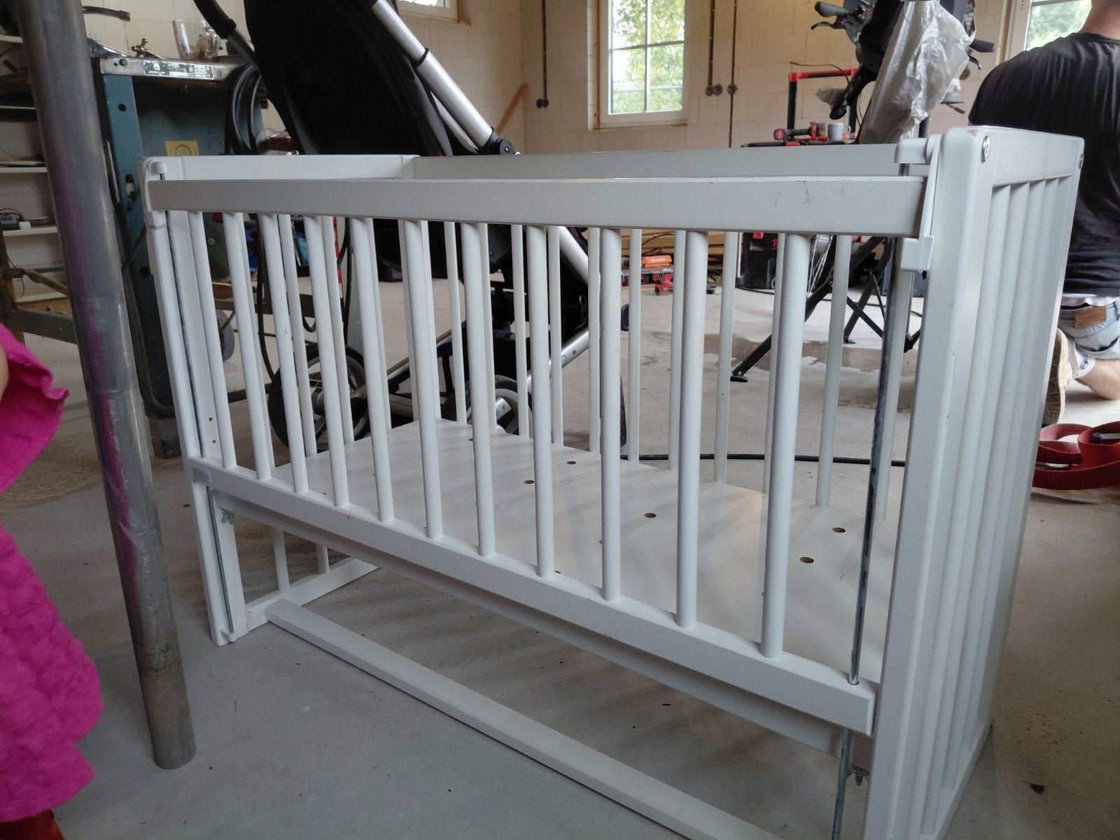Witte co sleeper Wieg van Fillikid (met verkorte poten), Ophalen of Verzenden, Gebruikt, Wieg