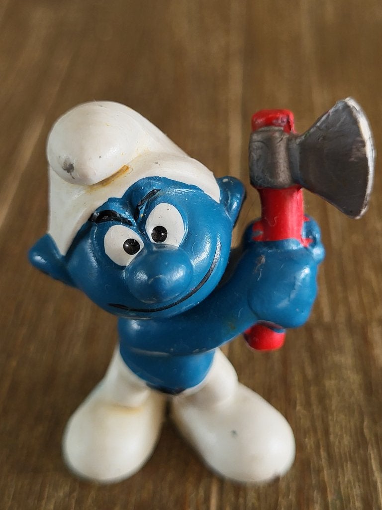 Houthakker smurf, Verzamelen, Smurfen, Ophalen of Verzenden, Zo goed als nieuw, Overige Smurfen, Poppetje, Figuurtje of Knuffel