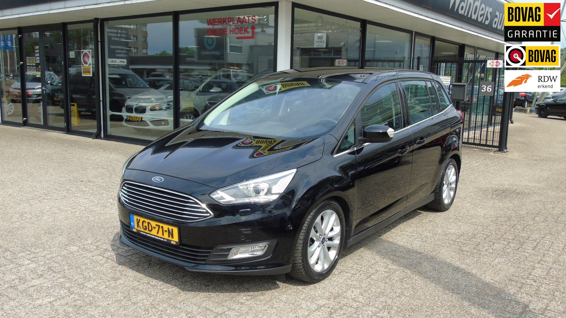 Ford GRAND C-MAX 1.5 Titanium, Auto's, 15 km/l, Euro 6, 150 pk, Zwart