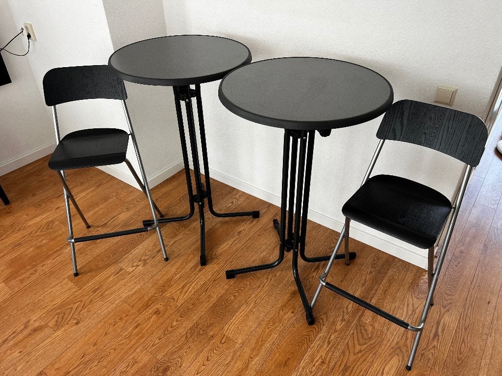 Luxe Statafel Sacramento 2x, Ikea Franklin barkruk 2x, Ophalen, Gebruikt
