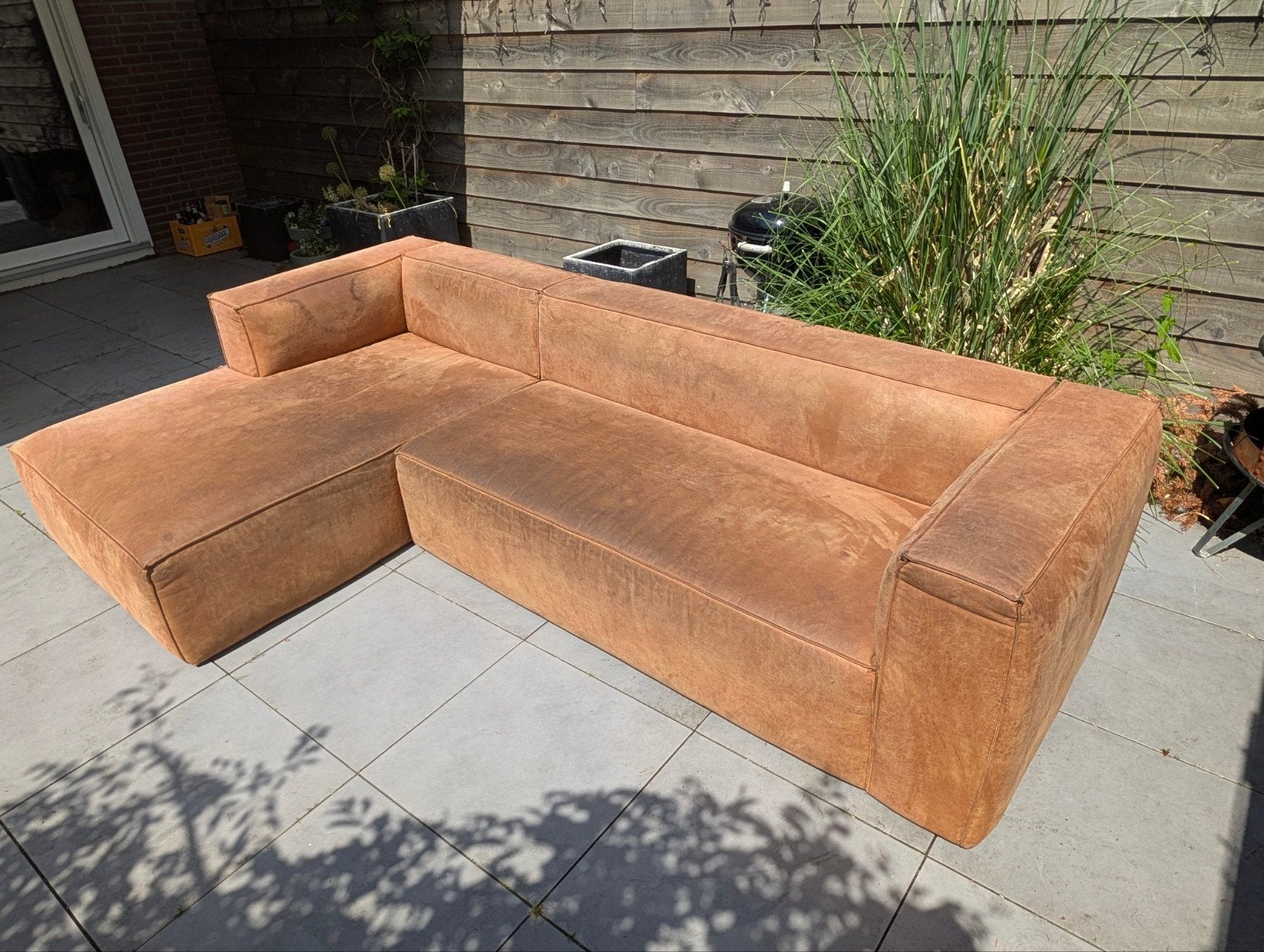 Gratis comfortabele Eco leder hoekbank - Gebruikt, Ophalen, 250 tot 300 cm, Gebruikt, 100 tot 125 cm
