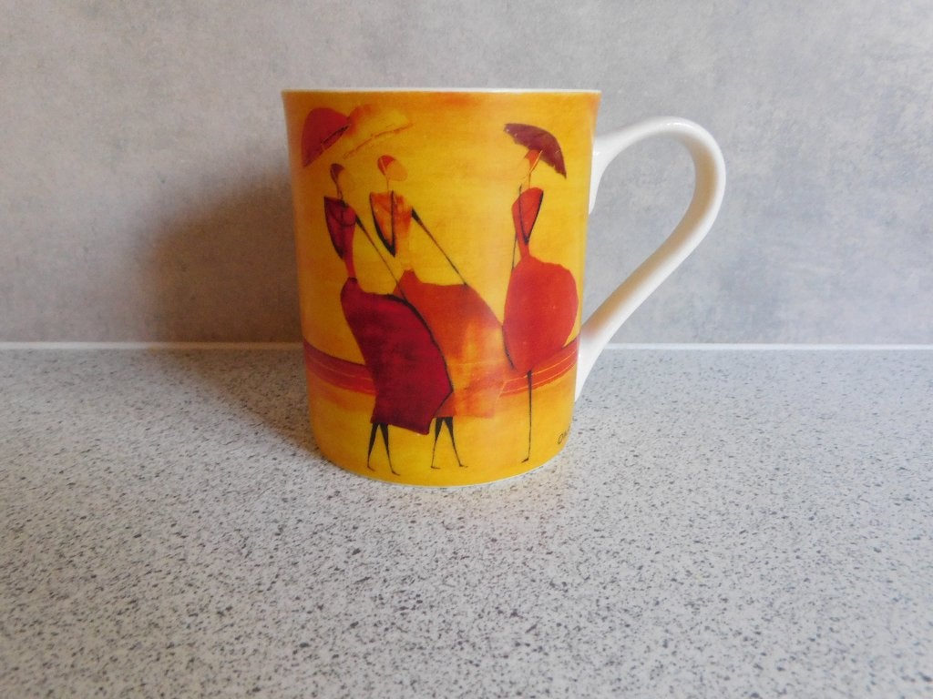 Mok Art Deco Design 2004 Ona Germany - 9x8 cm, Overige merken, Zo goed als nieuw, Overige stijlen, Porselein