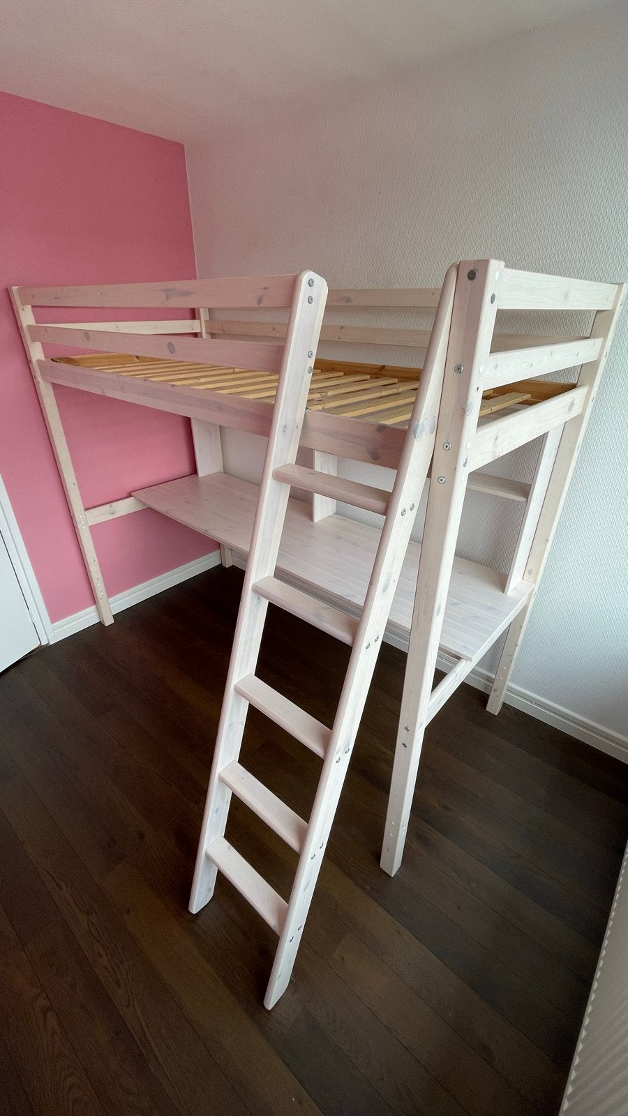 Hoogslaper met bureau en opbergruimte - Zo goed als nieuw, Eenpersoons, 160 tot 180 cm, Ophalen of Verzenden, Zo goed als nieuw