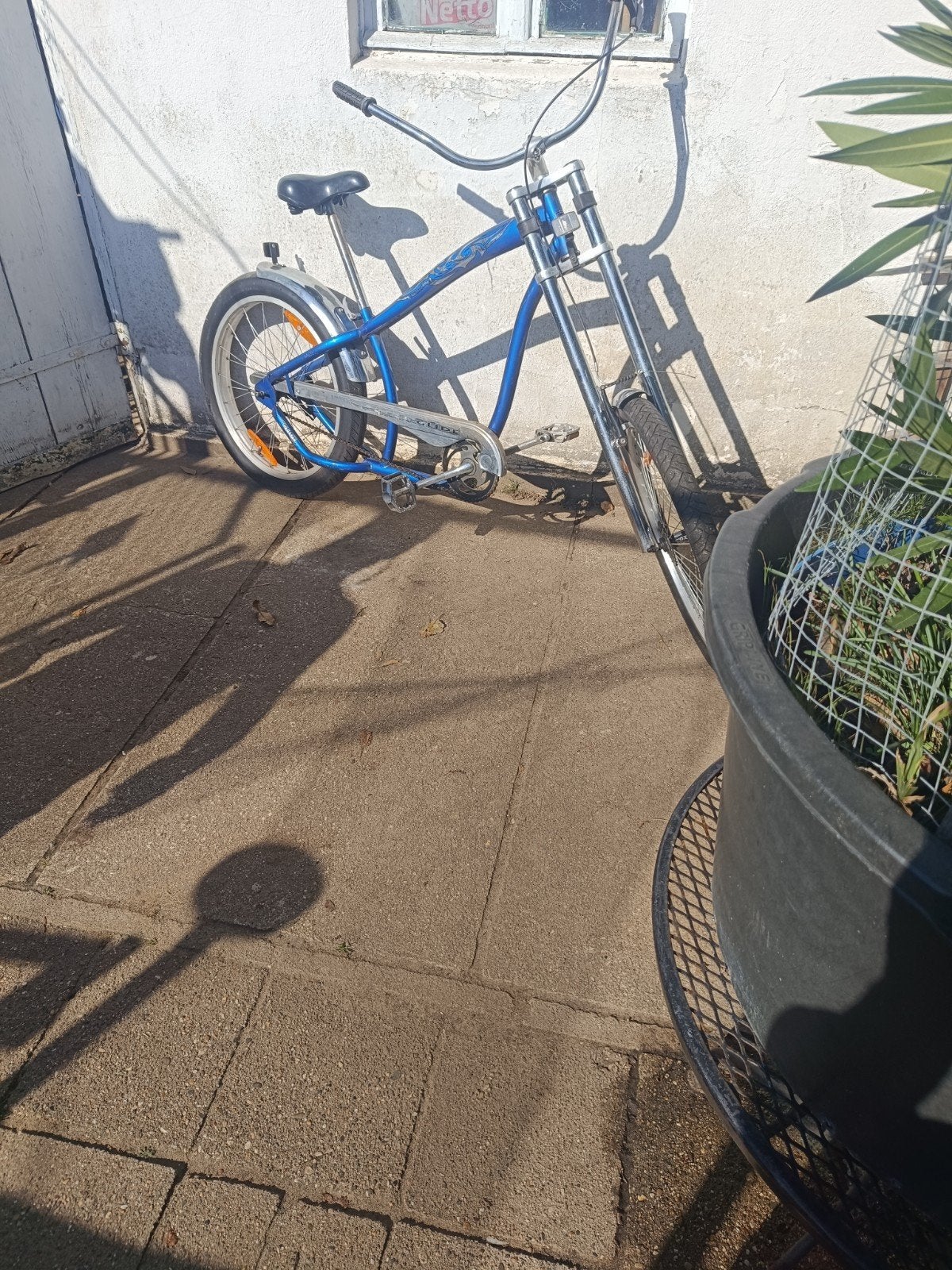 Blauwe Chopper Fiets - Unieke Cruiser Stijl, Ophalen, Terugtraprem, Gebruikt, Staal