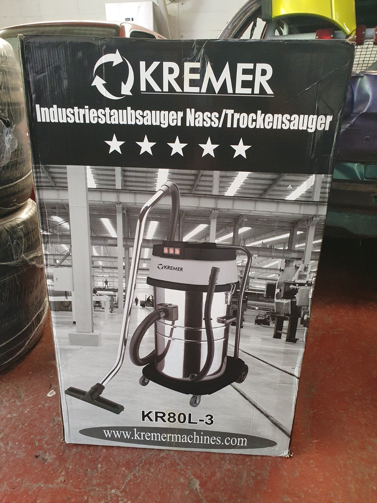 Kremer KR80L-3 Professionele Nat- en Droogstofzuiger, Nieuw, Ophalen of Verzenden, Industriële stofzuiger, 2000 watt of meer