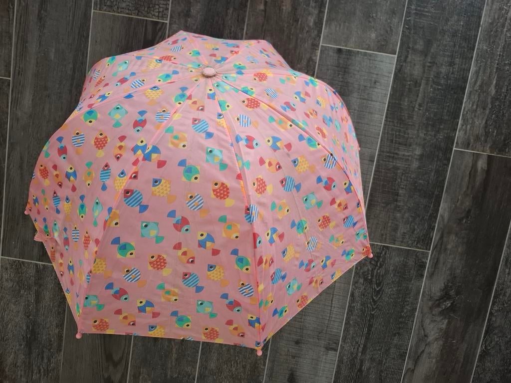 Kinderparaplu roze met vissen flying tiger, Sieraden, Tassen en Uiterlijk, Paraplu's, Ophalen, Roze