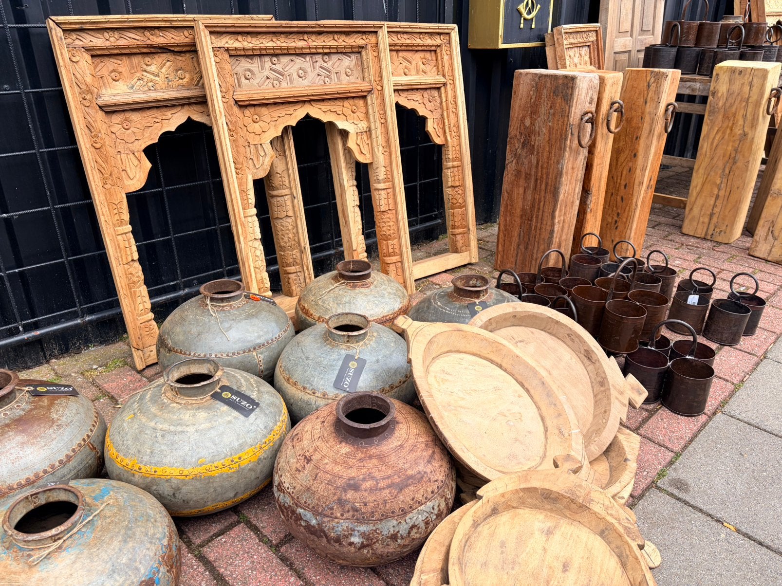 Nepalese waterkruiken, decoratief, droogbloemen, water kruik, Ophalen, Overige materialen, Overige kleuren, Zo goed als nieuw