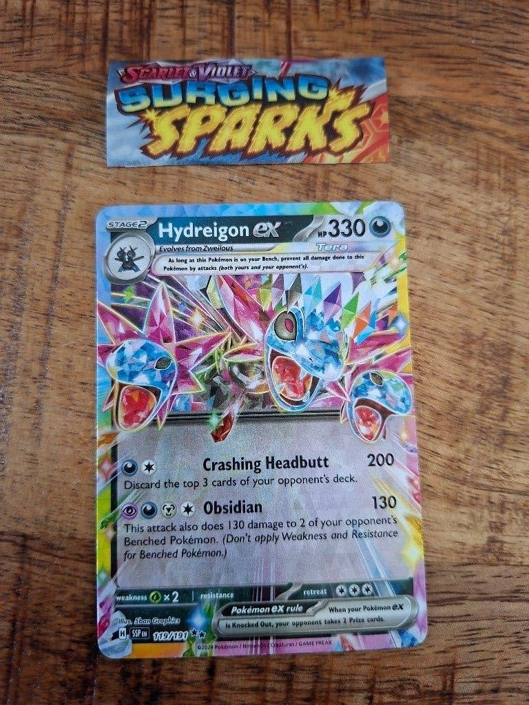 Pokemon – Hydreigon EX (SSP 119/191)Surging Sparks, Ophalen of Verzenden, Nieuw, Losse kaart, Foil