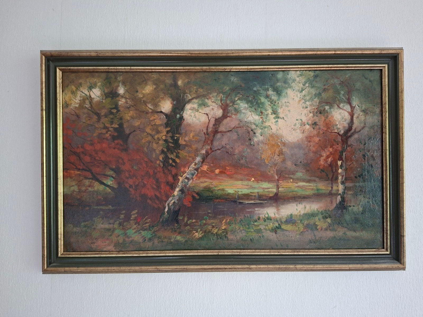 Schilderij 'Herfstlandschap' van Gert Stegeman, ingelijst, Antiek en Kunst, Ophalen